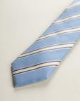 Regimental Light Blue Silk Cotton Tie