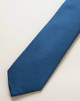 Blue micro-weave silk tie
