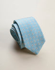 Light blue floral silk tie