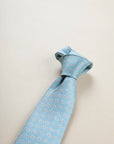 Light blue floral silk tie