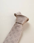 Beige silk tie with drop pattern