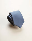 Blue micro-weave silk tie