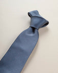 Blue micro-weave silk tie