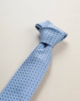 Light blue tie with brown micro-pattern silk