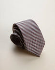 Brown micro-pattern silk tie