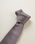 Brown micro-pattern silk tie