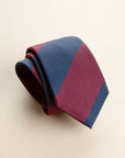 Burgundy blue regimental silk tie