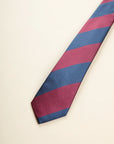 Burgundy blue regimental silk tie
