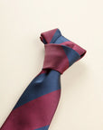 Burgundy blue regimental silk tie