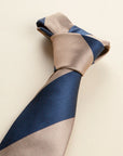 Blue beige regimental silk tie