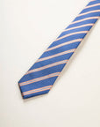 Regimental blue orange silk tie
