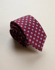 Burgundy diamond silk tie