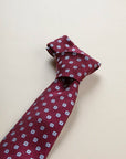 Burgundy diamond silk tie