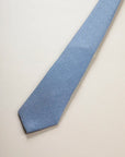 Blue silk cotton tie