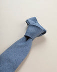 Blue silk cotton tie