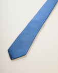 Denim blue silk linen tie