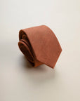 Rust silk linen tie