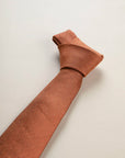 Rust silk linen tie