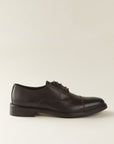 Brown Derby With Stitched Leather Toe Cap