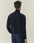 Dark blue turtleneck sweater in merino wool Lana Gatto