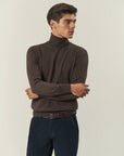 Brown merino wool turtleneck Lana Gatto