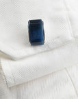 Curved blue stone cufflink
