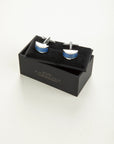 Curved blue stone cufflink