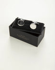 Smooth round metal cufflink