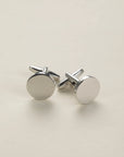 Smooth round metal cufflink