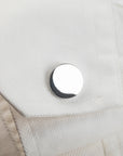 Smooth round metal cufflink