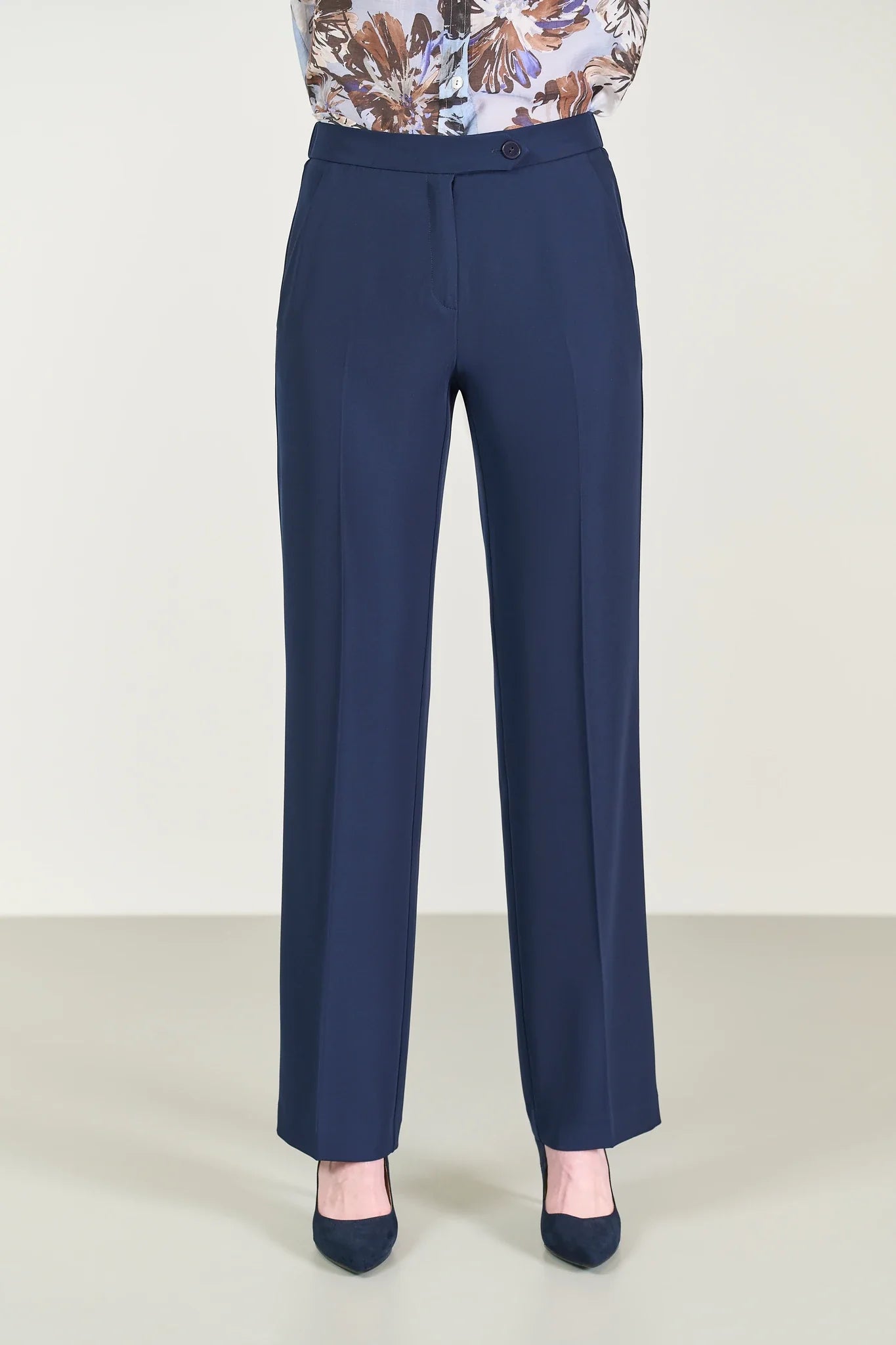 Blue Stretch Trousers Regular Fit