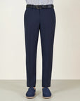Navy blue wool Travel custom fit trousers