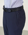 Navy blue wool Travel custom fit trousers