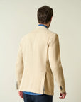Beige custom fit cotton linen armor jacket