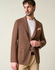 Custom fit dark brown cotton linen armor jacket