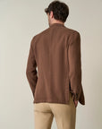 Custom fit dark brown cotton linen armor jacket