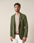 Green armor jacket cotton linen custom fit