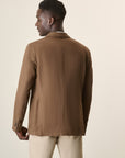 Custom Fit Dark Brown Herringbone Cotton Jacket