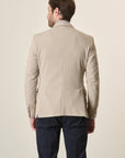 Beige Custom Fit Textured Jersey Jacket