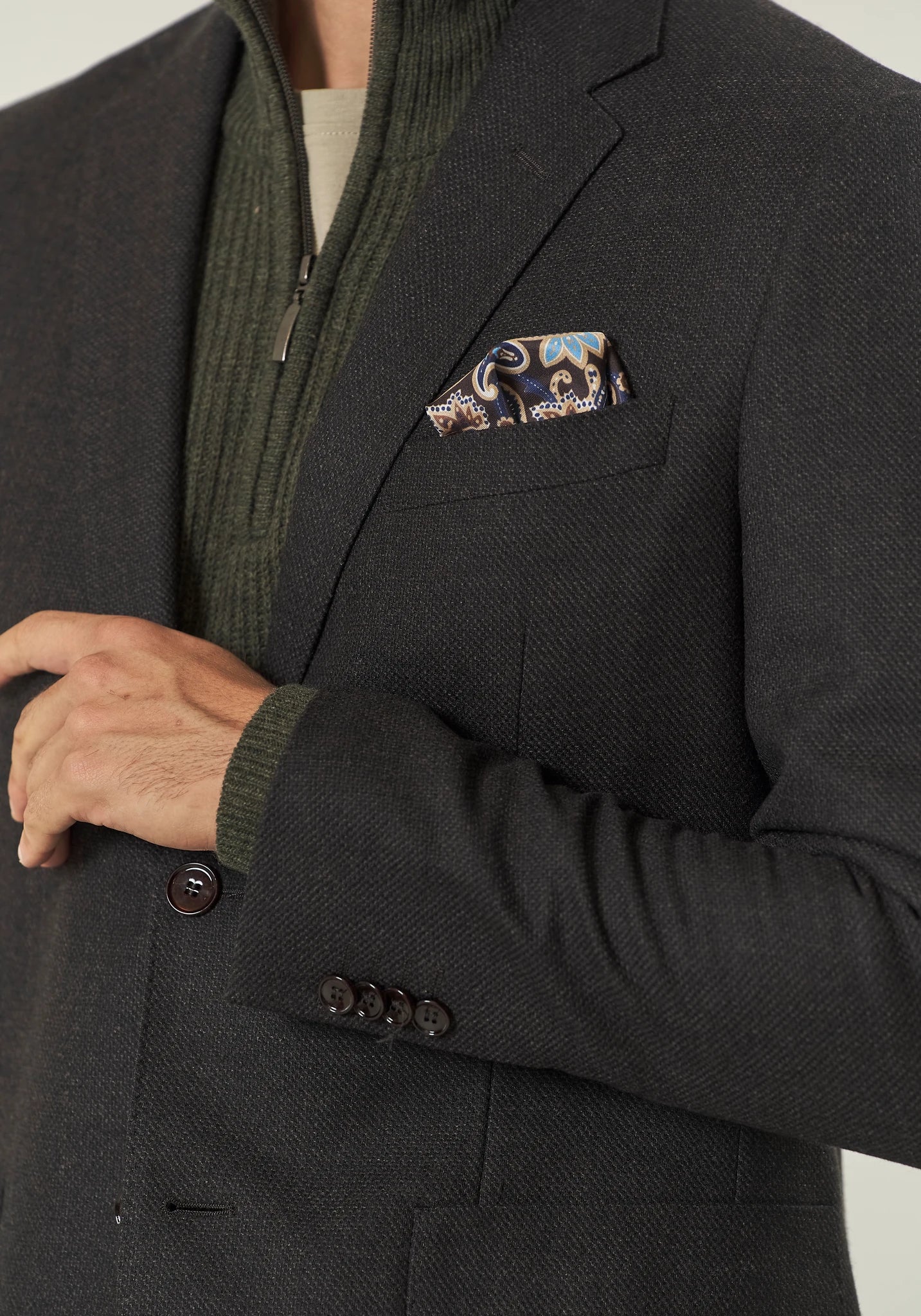 Giacca moro microdisegno lana custom fit-Angelico