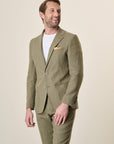 Custom Fit Linen Military Green Jacket
