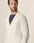 Cream Cotton Blend Knitted Jacket
