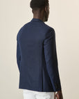 Custom Fit Blue Hopsack Jacket
