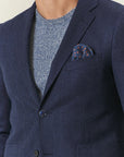 Giacca blu resca misto lana comfort fit-Angelico
