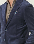 Giacca blu velluto a coste custom fit-Angelico