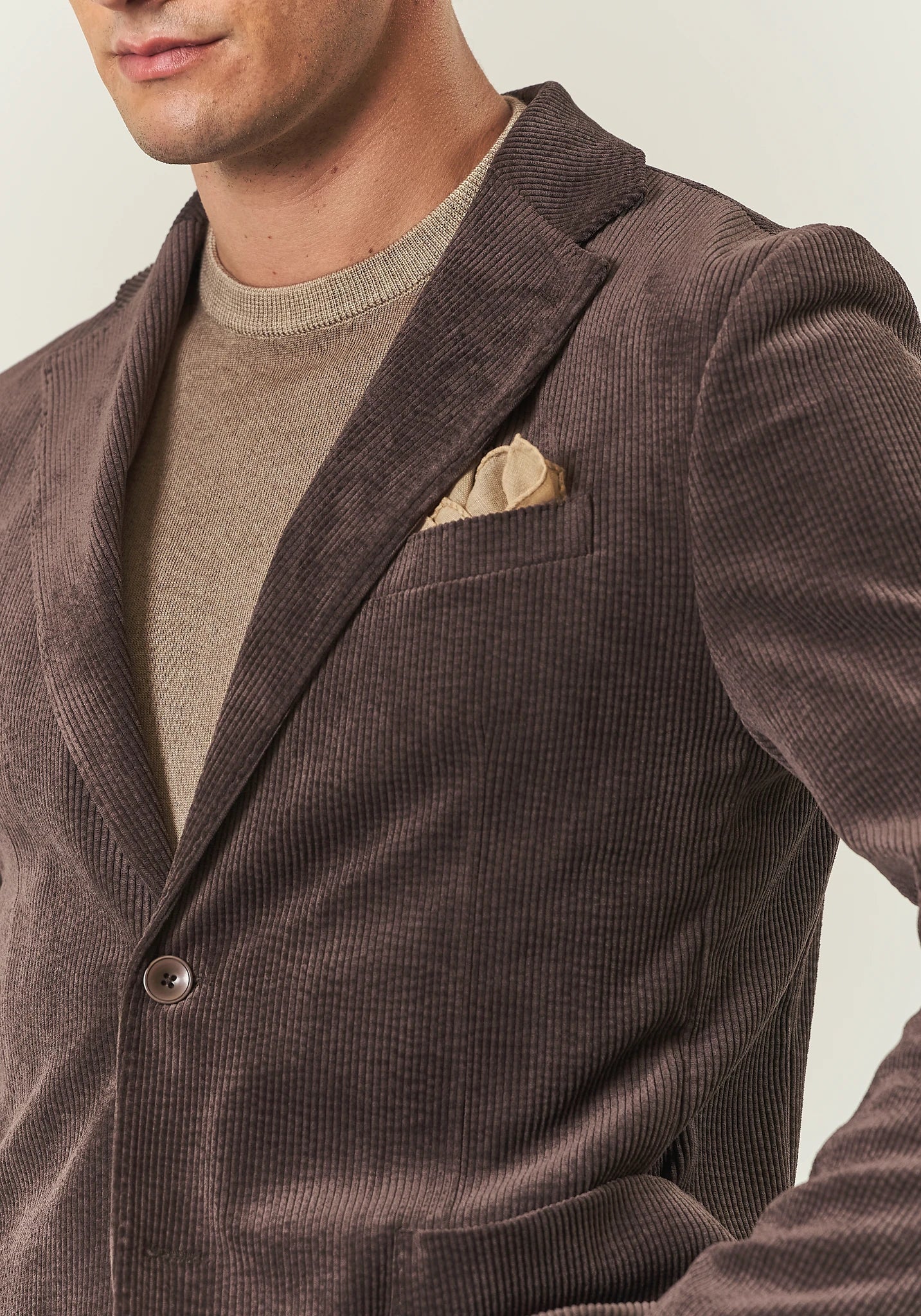 Giacca marrone velluto a coste custom fit-Angelico