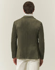 Custom fit corduroy military green jacket