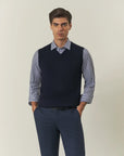 Dark blue merino wool vest Lana Gatto