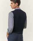 Dark blue merino wool vest Lana Gatto