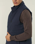 Gilet blu navy trapuntato con bottoni-Angelico
